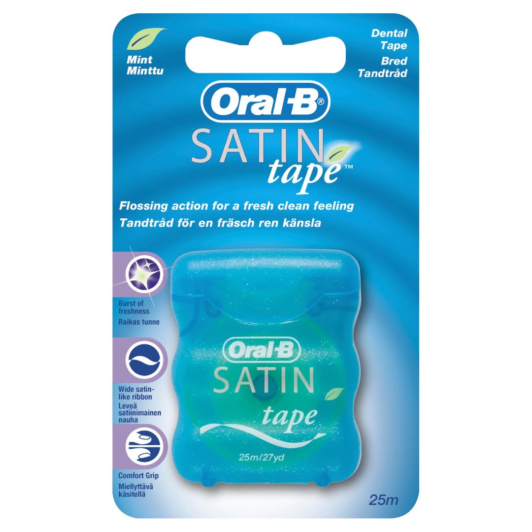 ORAL-B FLOSS SATIN TAPE MINT WAXED 25M